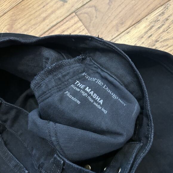 Favorite Daughter The Masha Phantom Super High Rise Wide Leg Black Jeans 29x26 - Picture 6 of 8